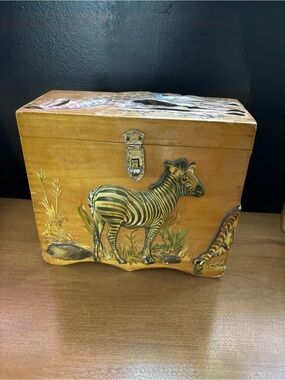 Wooden 3D Safari Trinket Box